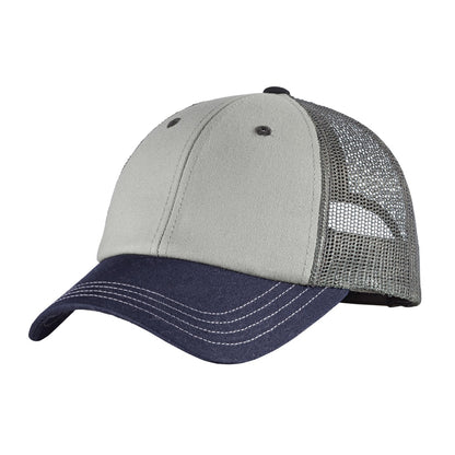 District Tri-Tone Mesh Back Cap - Chrome/ New Navy/ Charcoal - front