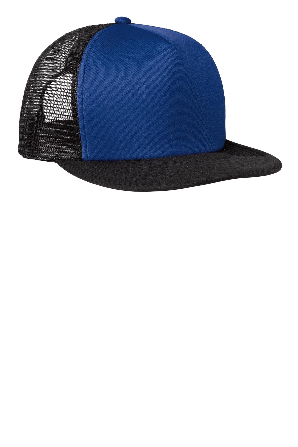 District Flat Bill Snapback Trucker Cap - Royal - front
