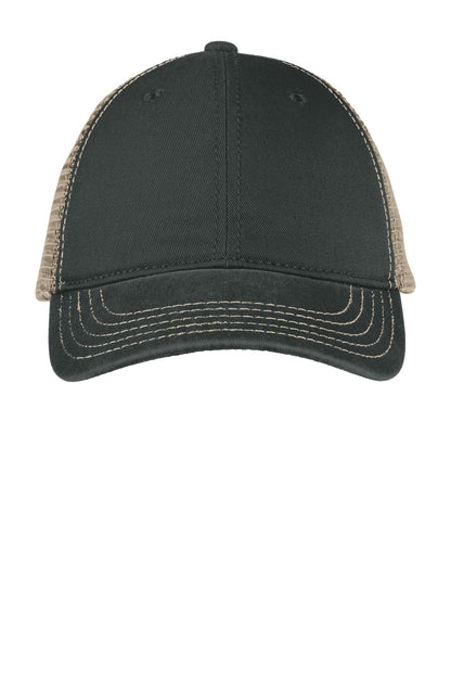 District Super Soft Mesh Back Cap - Black/ Khaki - front