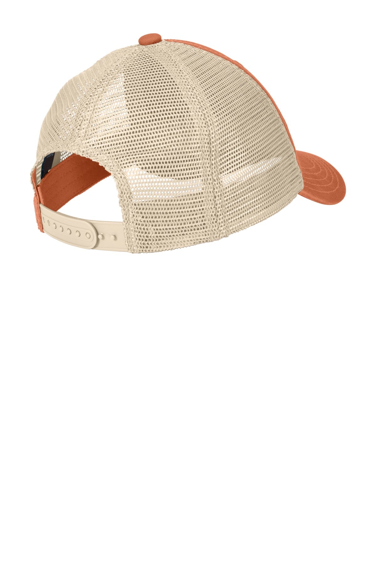 District Super Soft Mesh Back Cap - Burnt Orange/ Stone - flat back