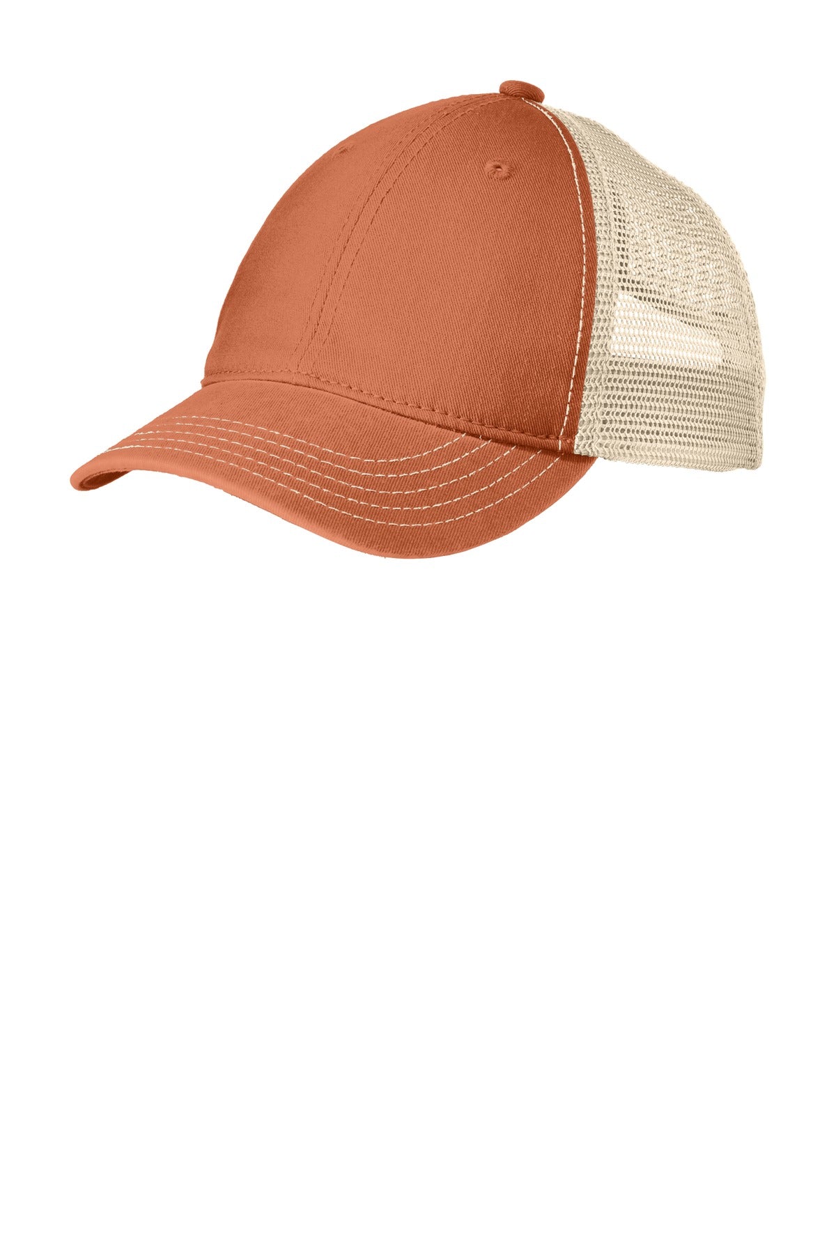 District Super Soft Mesh Back Cap - Burnt Orange/ Stone - front
