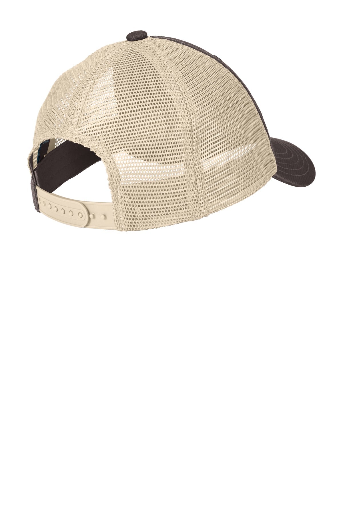 District Super Soft Mesh Back Cap - Chocolate Brown/ Stone - flat back