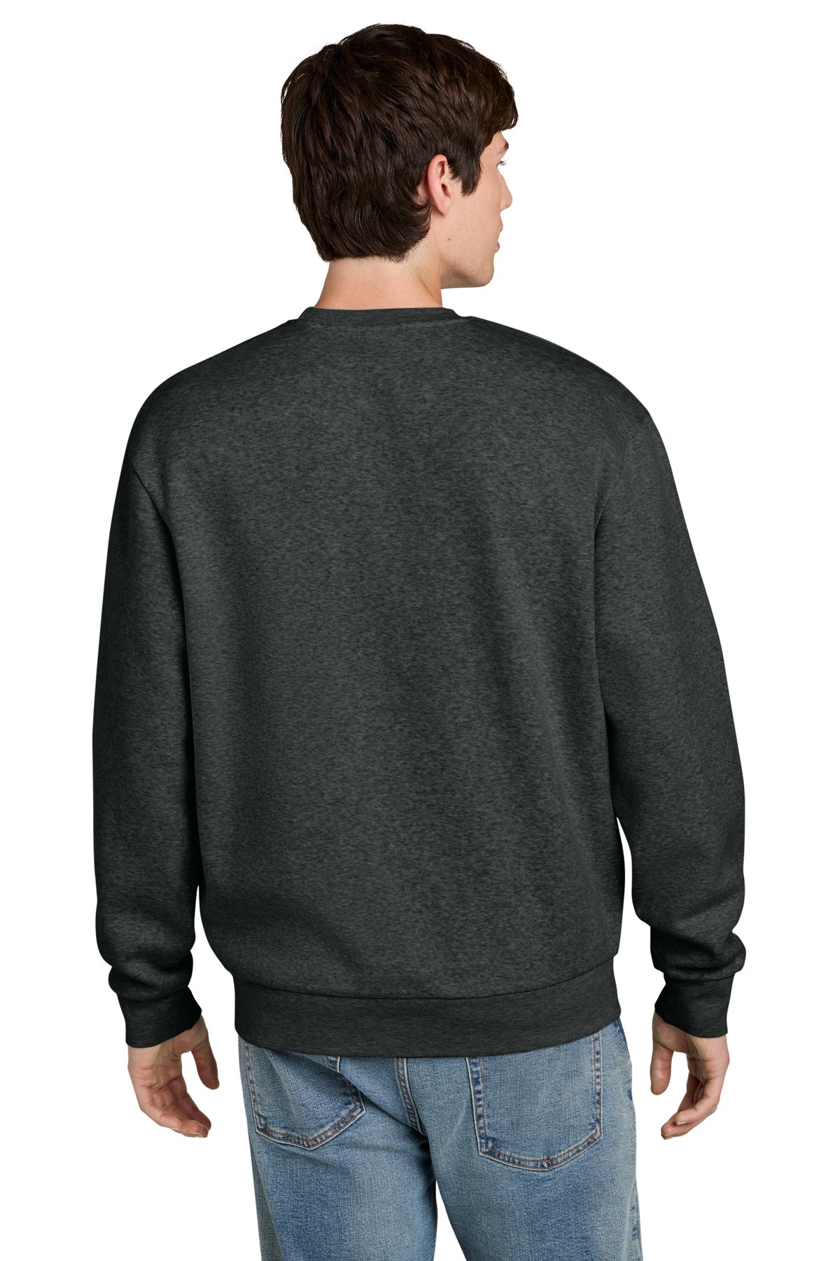 District MelloFleece Crew - Heathered Charcoal - back