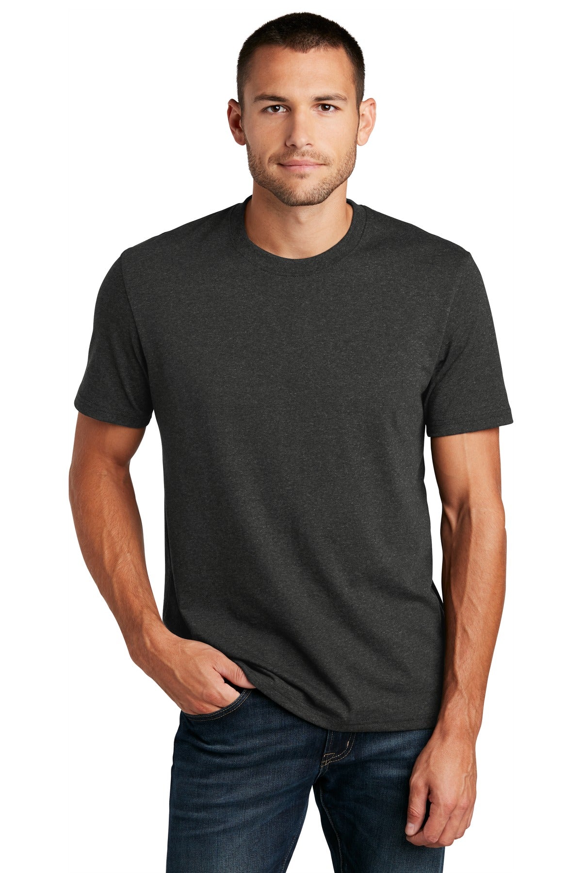 District Re-Tee - Charcoal Heather - front