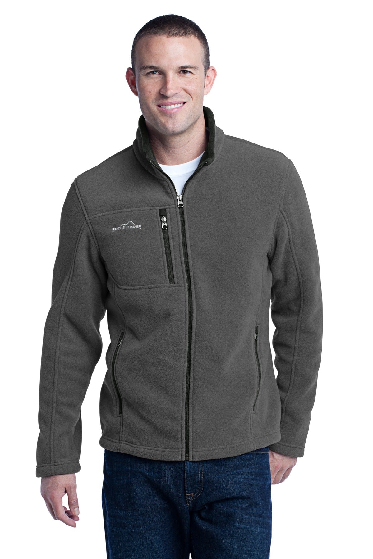 Eddie Bauer Full-Zip Fleece Jacket - Grey Steel - front