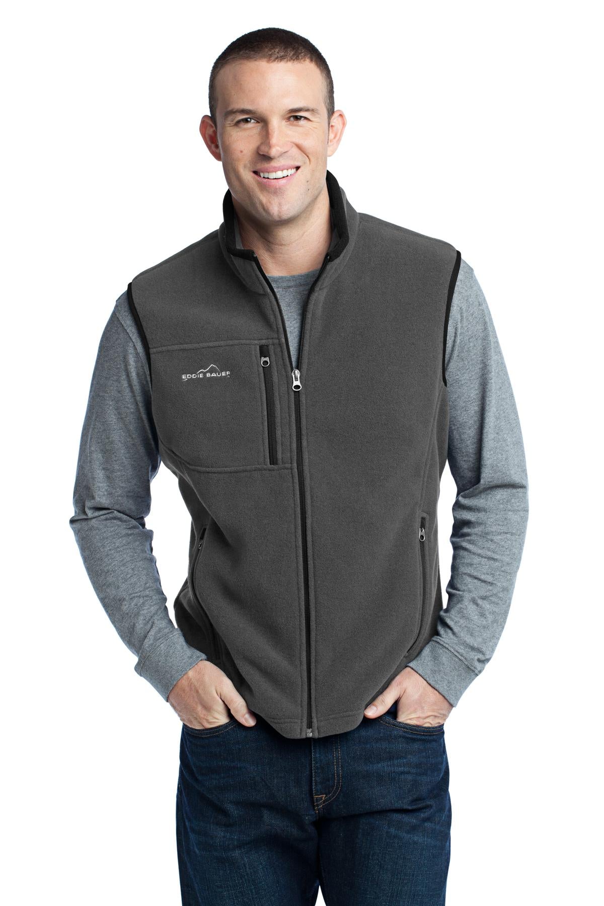 Eddie Bauer Fleece Vest - Grey Steel - front