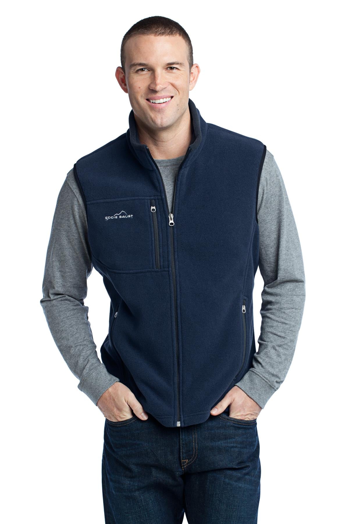 Eddie Bauer Fleece Vest - River Blue Navy - front