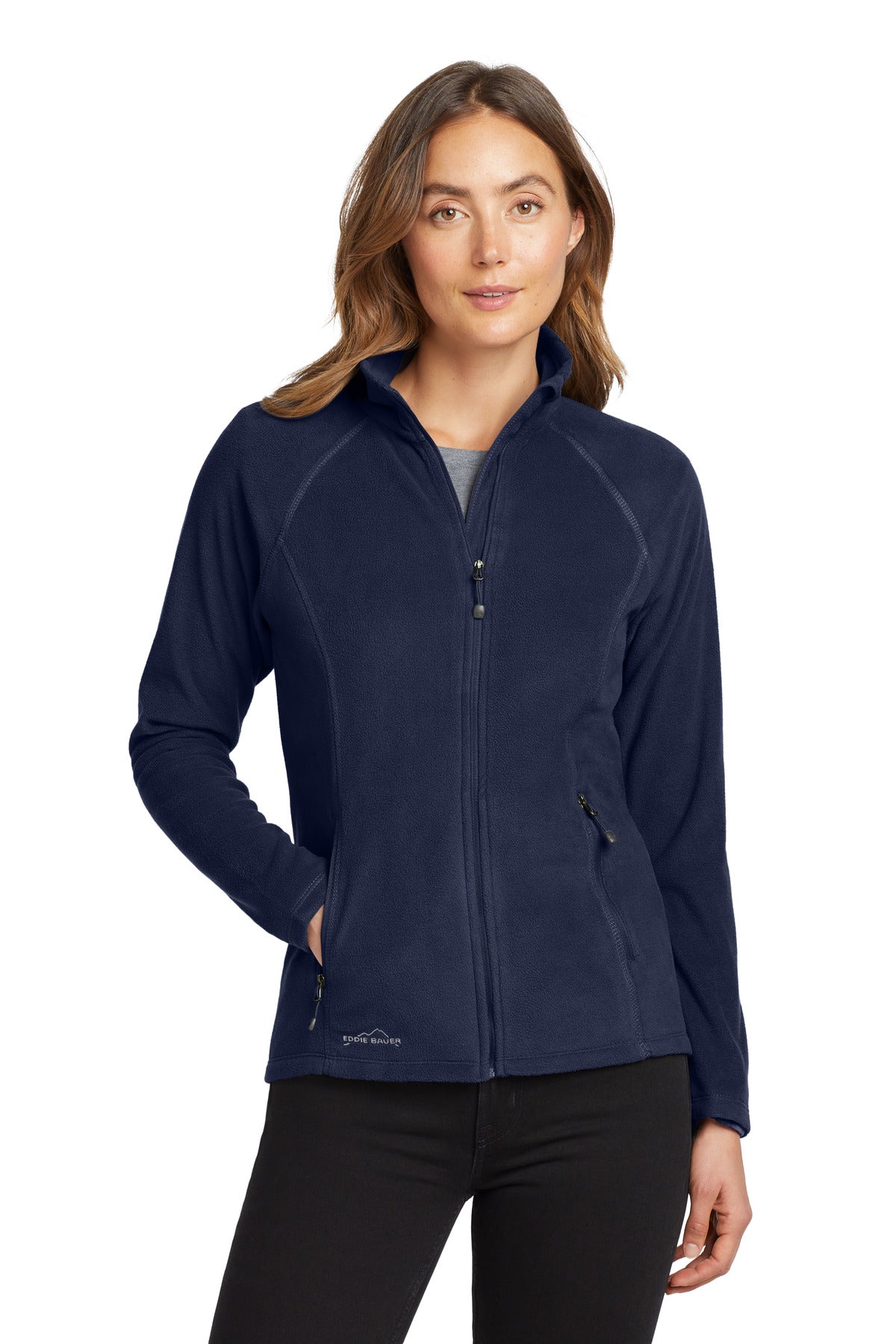 Eddie Bauer Women's Full-Zip Microfleece Jacket - Navy - front