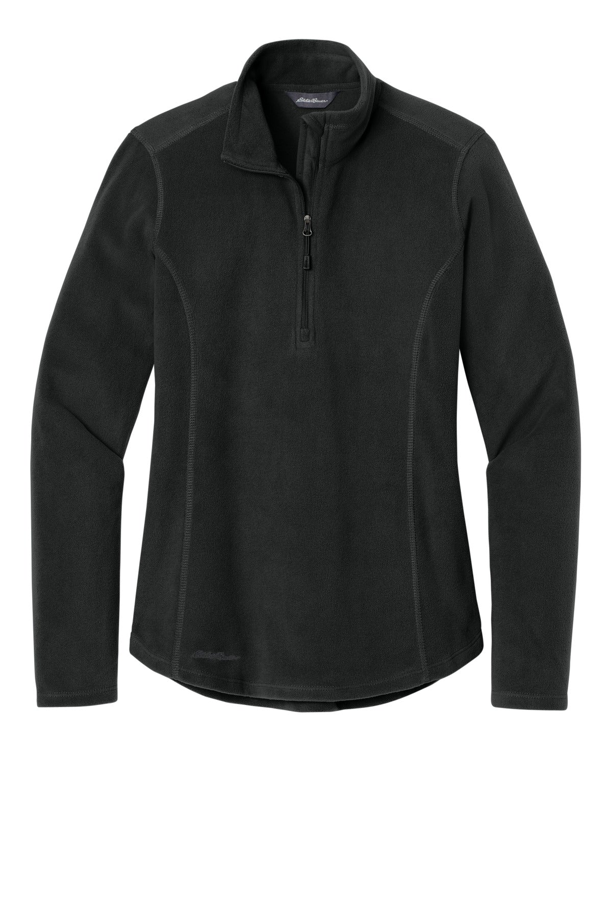 Eddie Bauer Women's 1/2-Zip Microfleece Jacket - Black - flat front