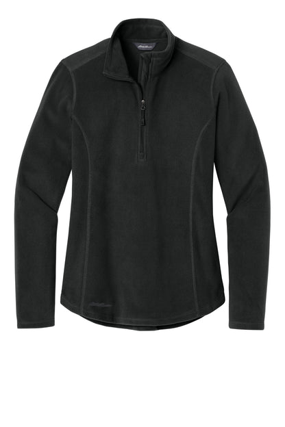 Eddie Bauer Women's 1/2-Zip Microfleece Jacket - Black - flat front