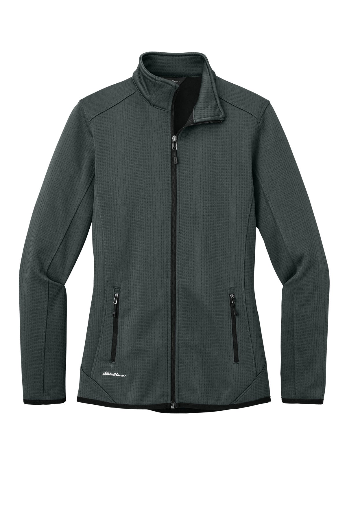 Eddie Bauer Women's Dash Full-Zip Fleece Jacket - Grey Steel - flat front