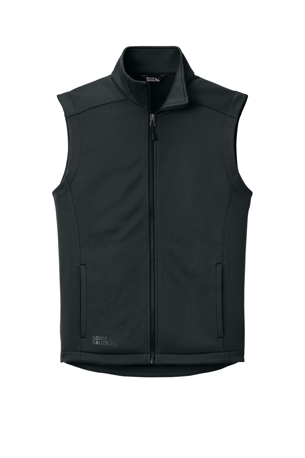 Eddie Bauer Smooth Mid Layer Fleece Vest - Black - flat front