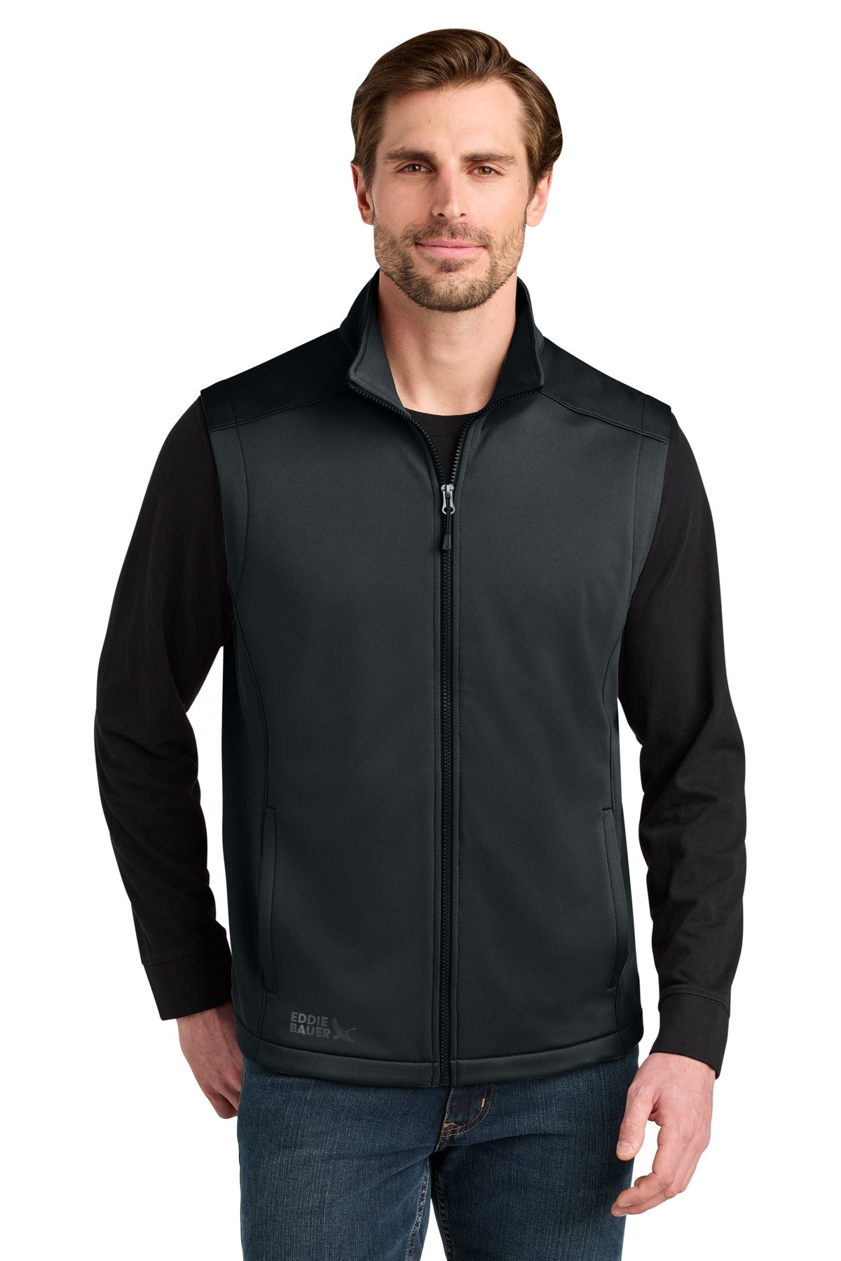 Eddie Bauer Smooth Mid Layer Fleece Vest - Black - front