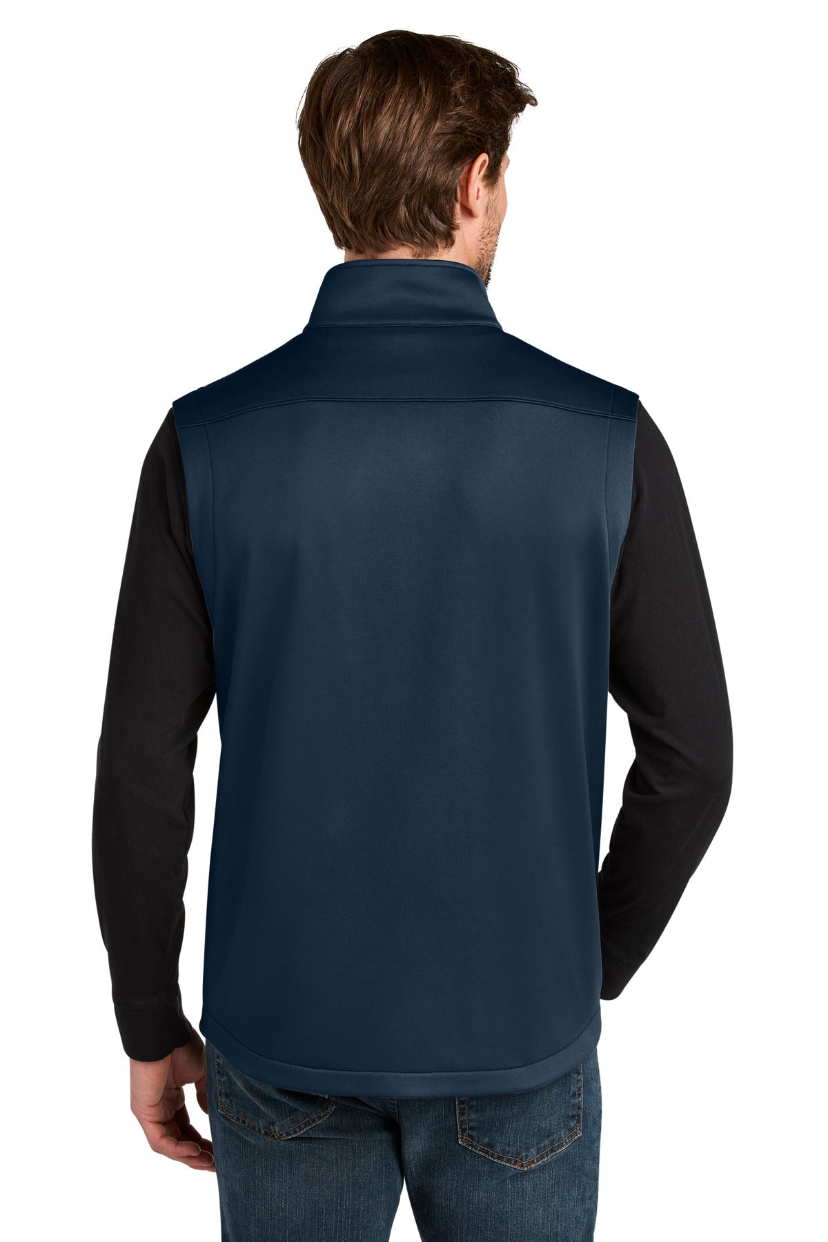 Eddie Bauer Smooth Mid Layer Fleece Vest - River Blue Navy - back