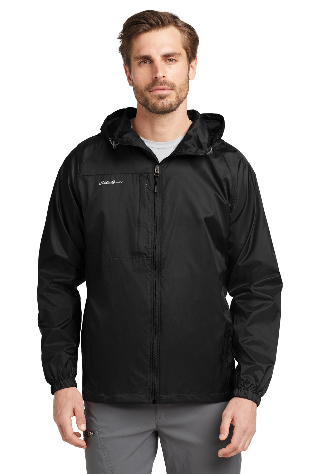 Eddie Bauer Packable Wind Jacket - Black - front