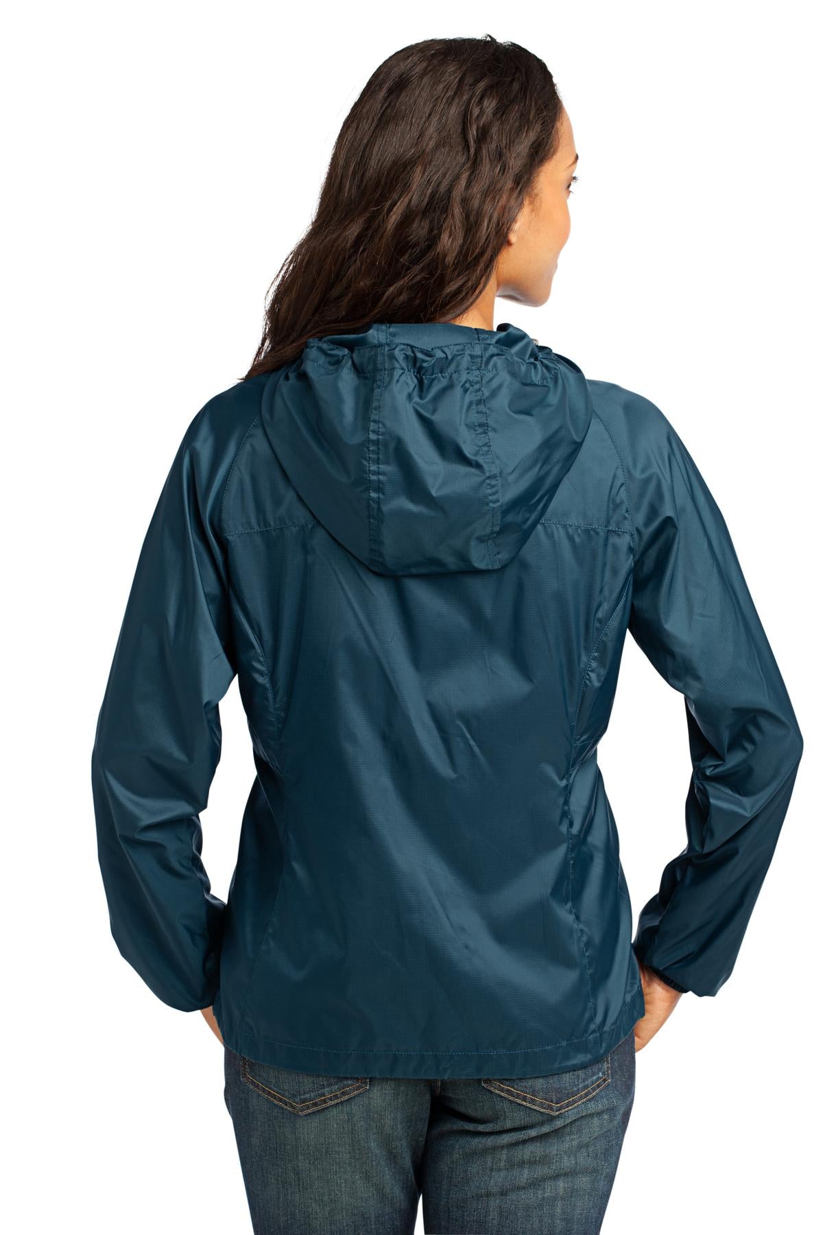 Eddie Bauer Women's Packable Wind Jacket - Adriatic Blue - back