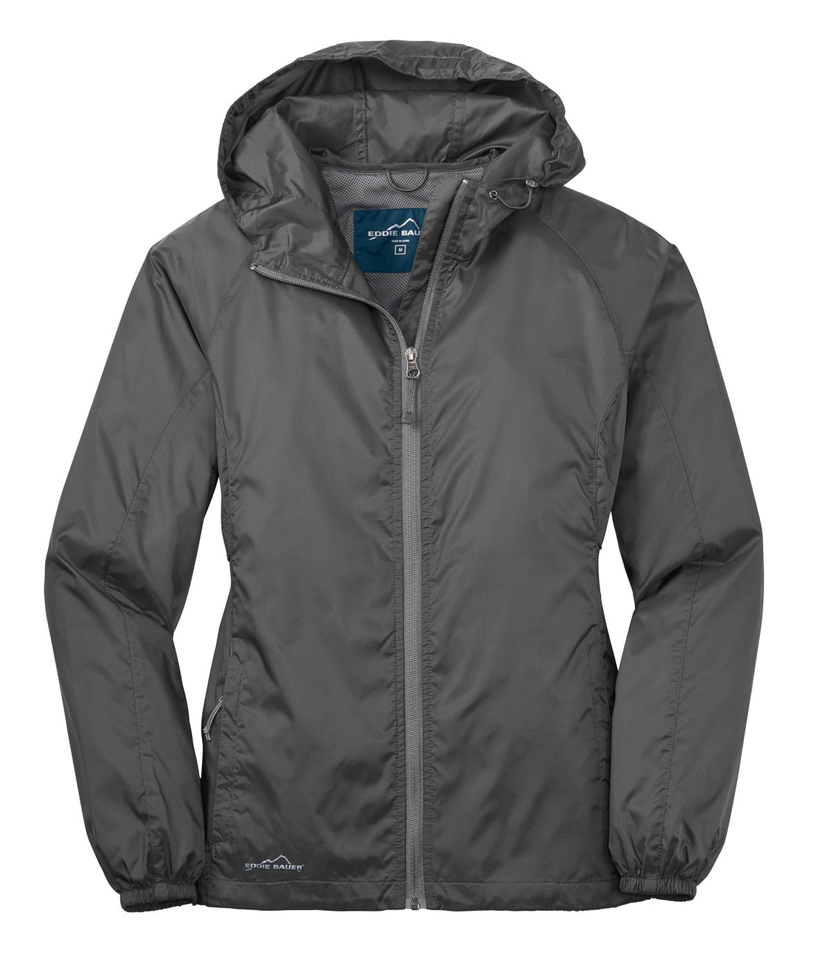 Eddie Bauer Women's Packable Wind Jacket - Grey Steel - flat front