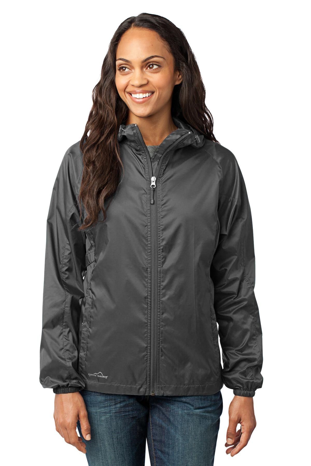 Eddie Bauer Women's Packable Wind Jacket - Grey Steel - front