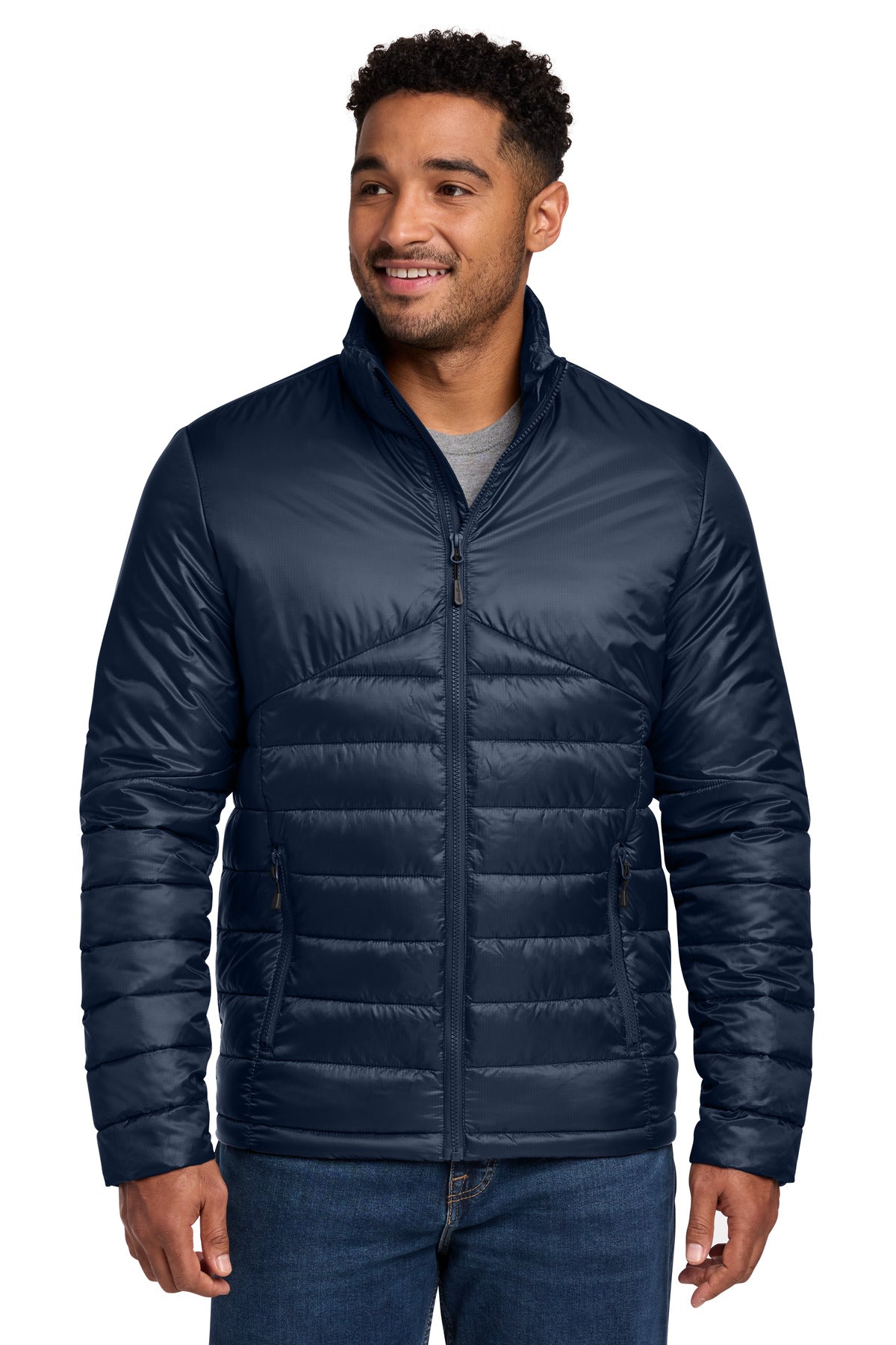 Eddie Bauer Quilted Jacket - River Blue Navy - front