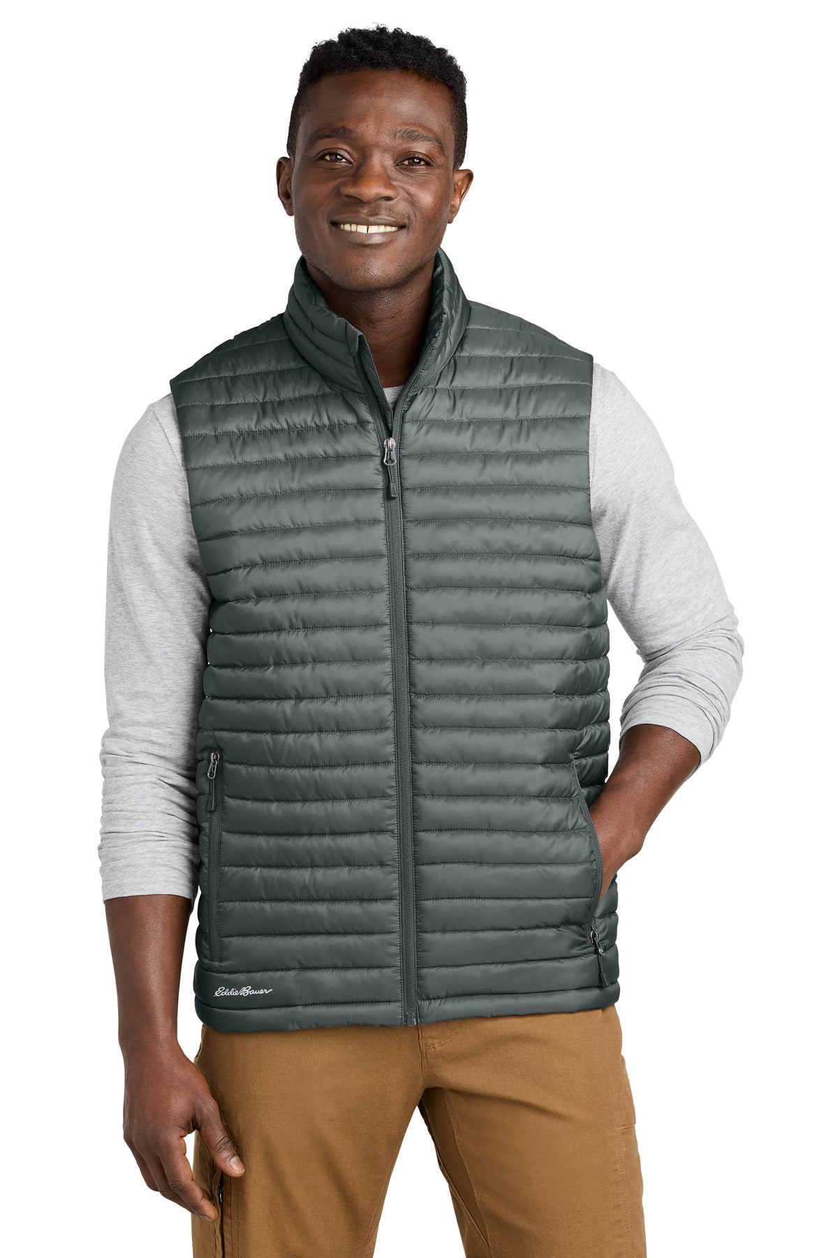 Eddie Bauer Packable Quilted Vest - Metal Grey - front