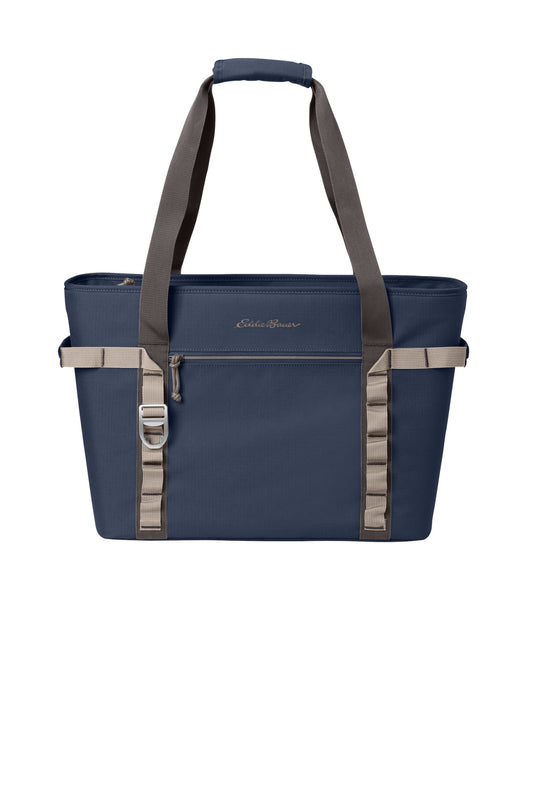 Eddie Bauer Max Cool Tote Cooler - River Blue Navy/ Chrome - flat front