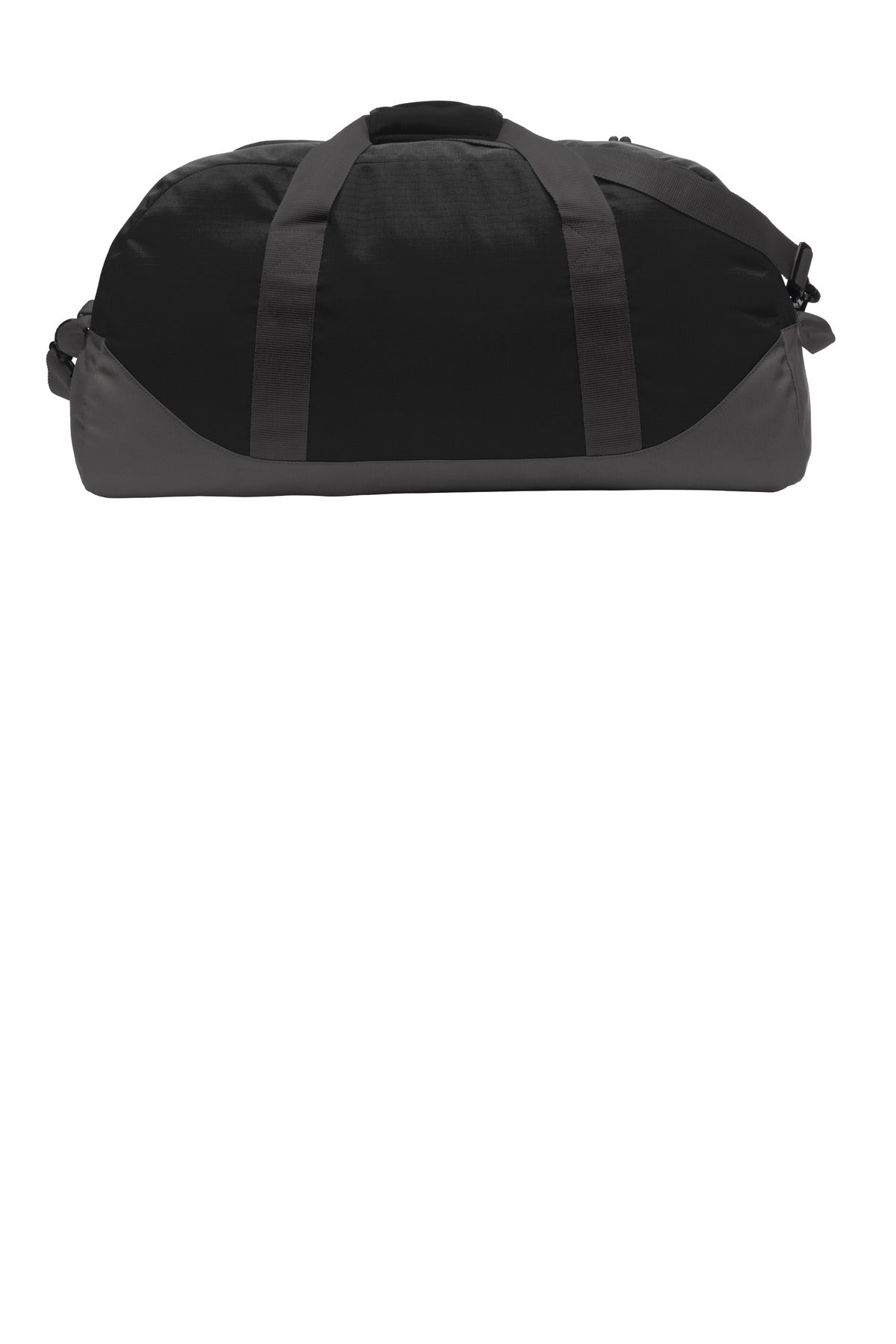 Eddie Bauer Large Ripstop Duffel - Black/ Grey Steel - flat back