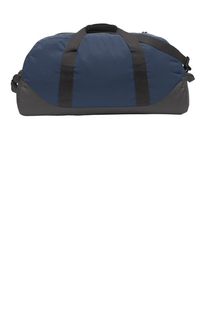 Eddie Bauer Large Ripstop Duffel - Coast Blue/ Grey Steel - flat back