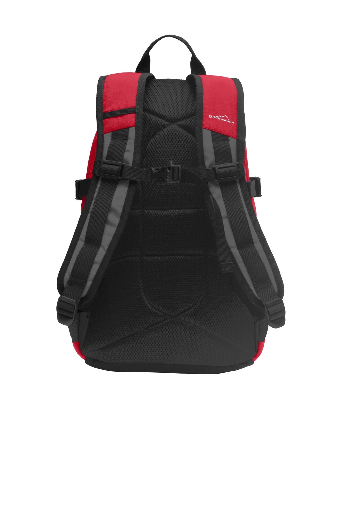 Eddie Bauer Ripstop Backpack - Radish/ Grey Steel - flat back