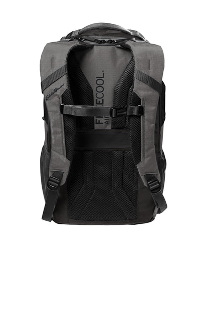 Eddie Bauer Tour Backpack - Grey Steel Heather/ Black - flat back