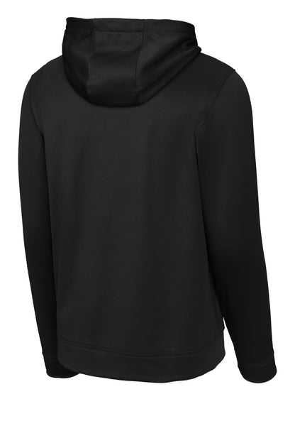 Sport-Tek Sport-Wick Fleece Hooded Pullover - Black - flat back