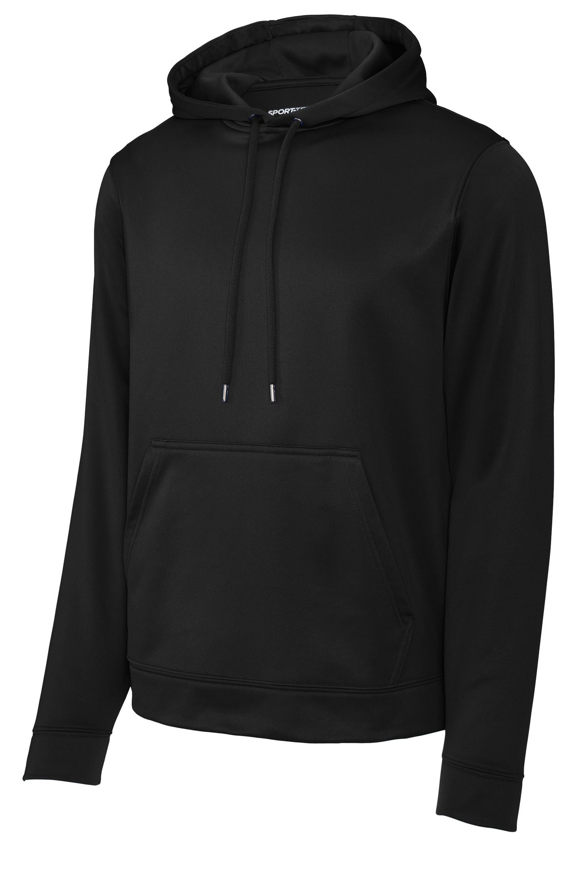 Sport-Tek Sport-Wick Fleece Hooded Pullover - Black - flat front