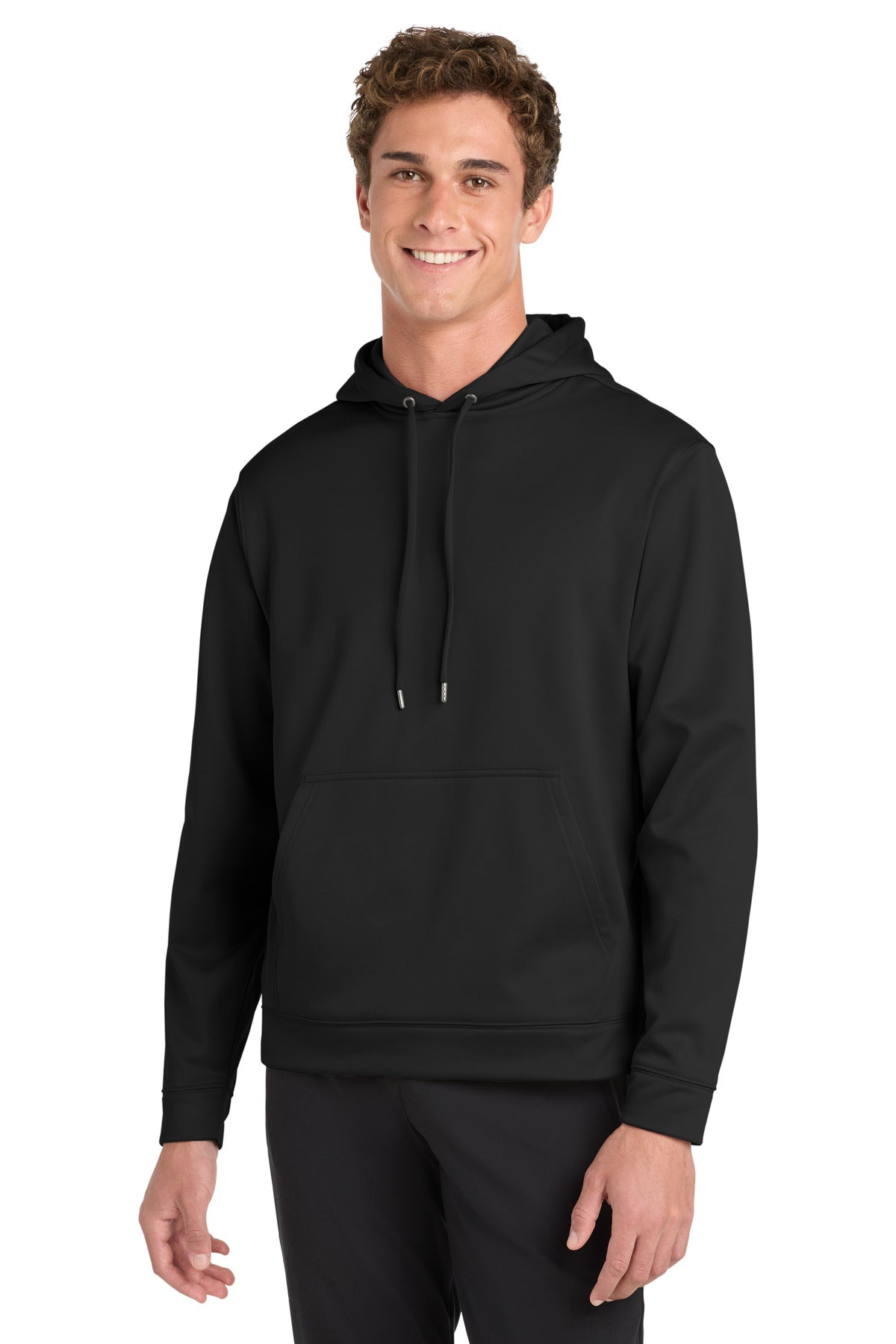 Sport-Tek Sport-Wick Fleece Hooded Pullover - Black - front