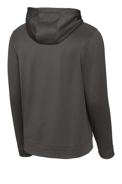 Sport-Tek Sport-Wick Fleece Hooded Pullover - Iron Grey - flat back