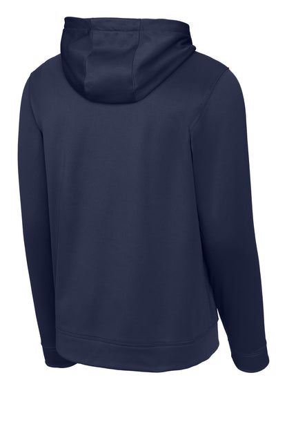 Sport-Tek Sport-Wick Fleece Hooded Pullover - Navy - flat back