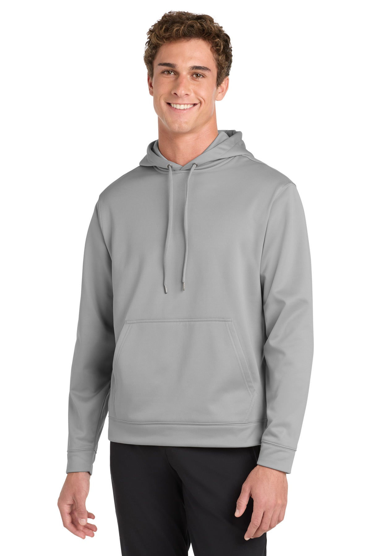 Sport-Tek Sport-Wick Fleece Hooded Pullover - Silver - front