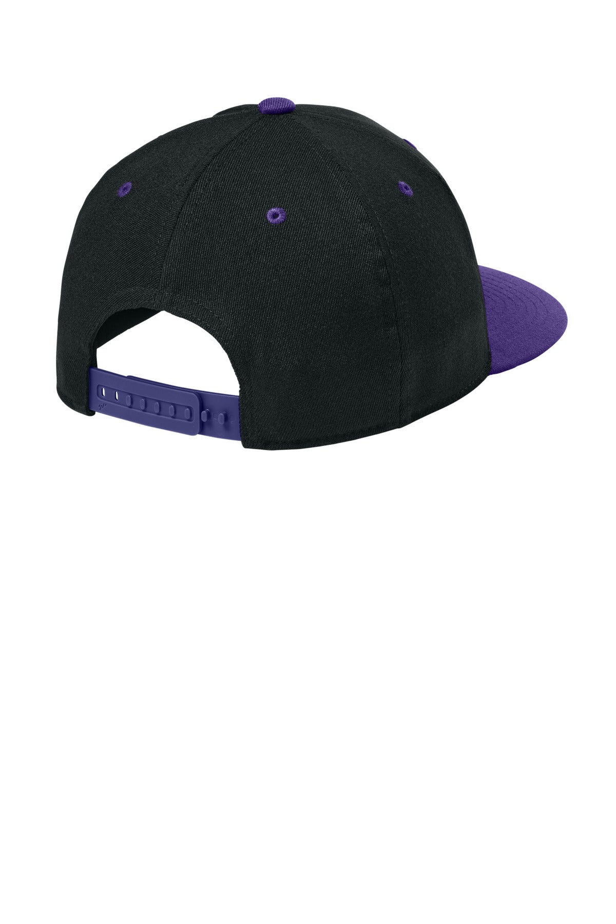 Flexfit 110 Snapback Cap - Black/ Purple - flat back