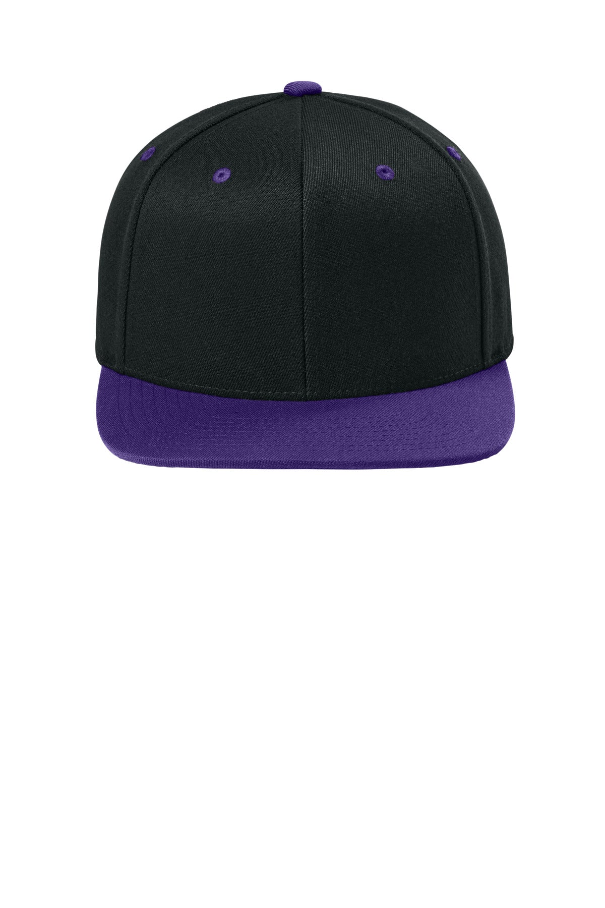 Flexfit 110 Snapback Cap - Black/ Purple - flat front