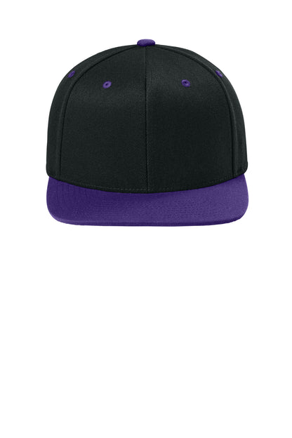 Flexfit 110 Snapback Cap - Black/ Purple - flat front