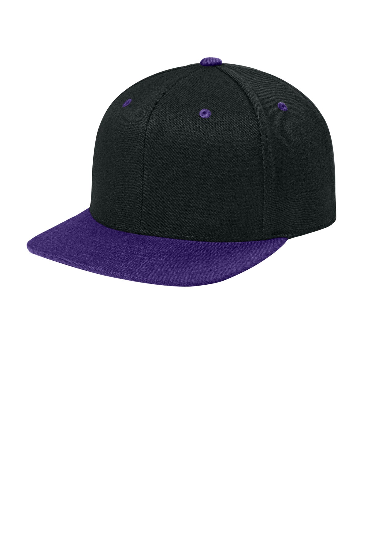 Flexfit 110 Snapback Cap - Black/ Purple - front