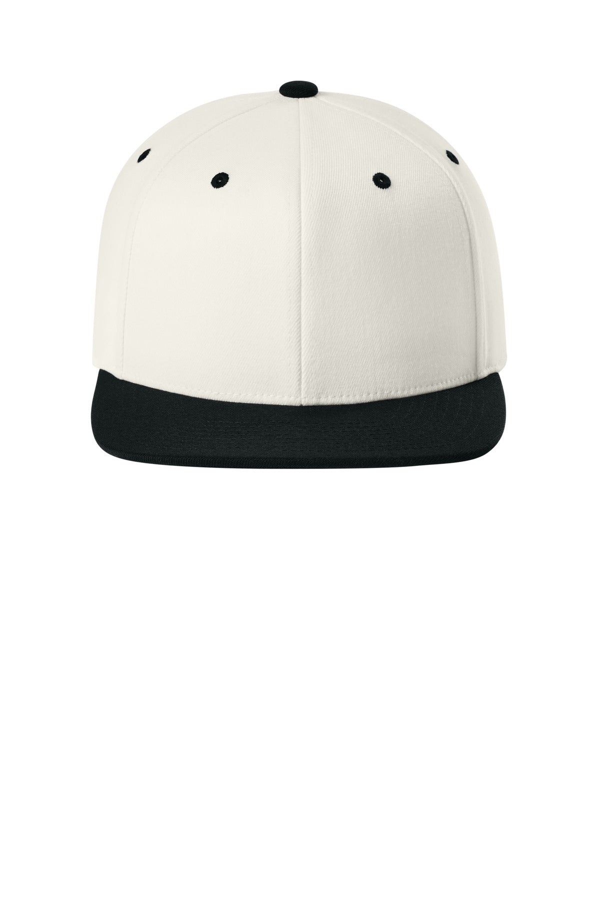 Flexfit 110 Snapback Cap - Natural/ Black - flat front
