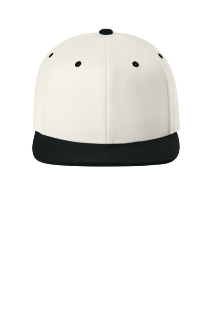 Flexfit 110 Snapback Cap - Natural/ Black - flat front