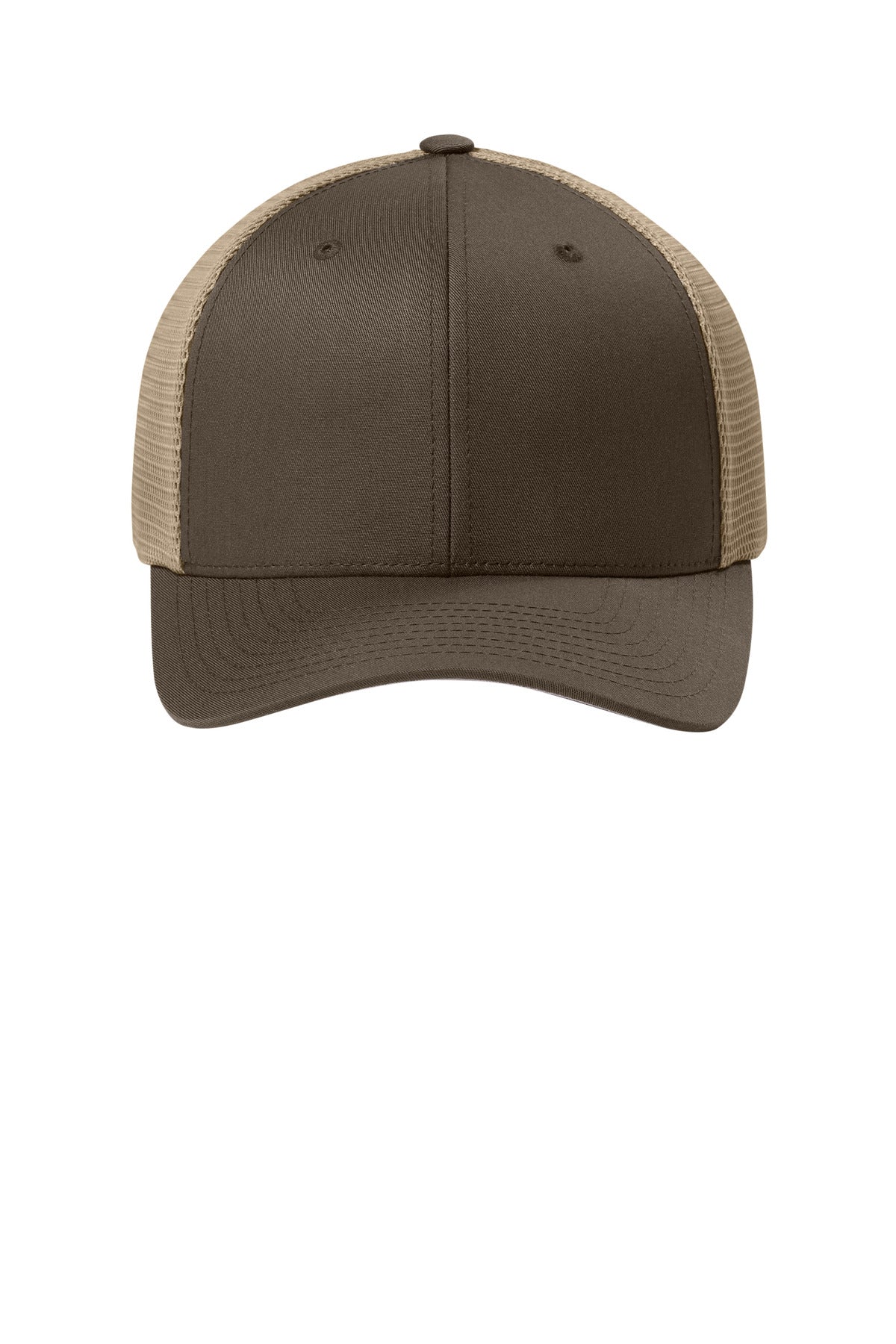 Flexfit 110 Mesh Cap - Brown/ Khaki - flat front