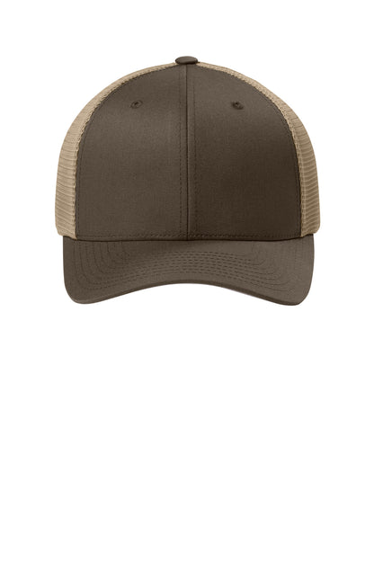 Flexfit 110 Mesh Cap - Brown/ Khaki - flat front