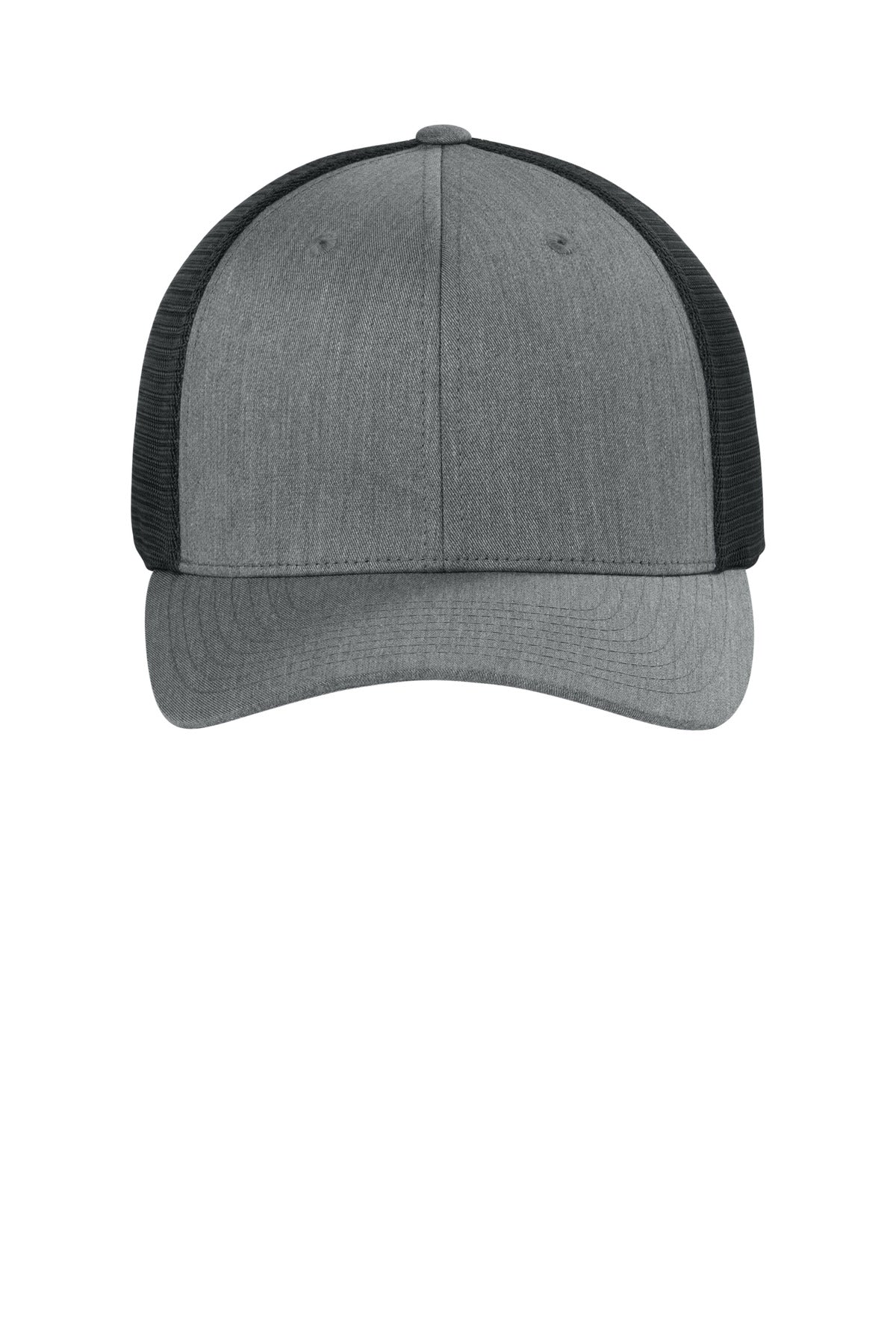 Flexfit 110 Mesh Cap - Heather Grey/ Black - flat front