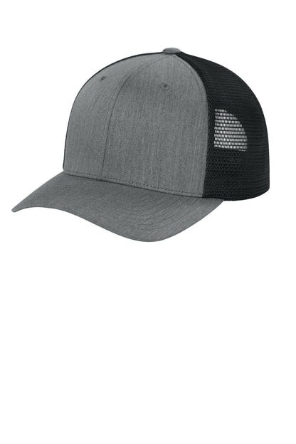 Flexfit 110 Mesh Cap - Heather Grey/ Black - front
