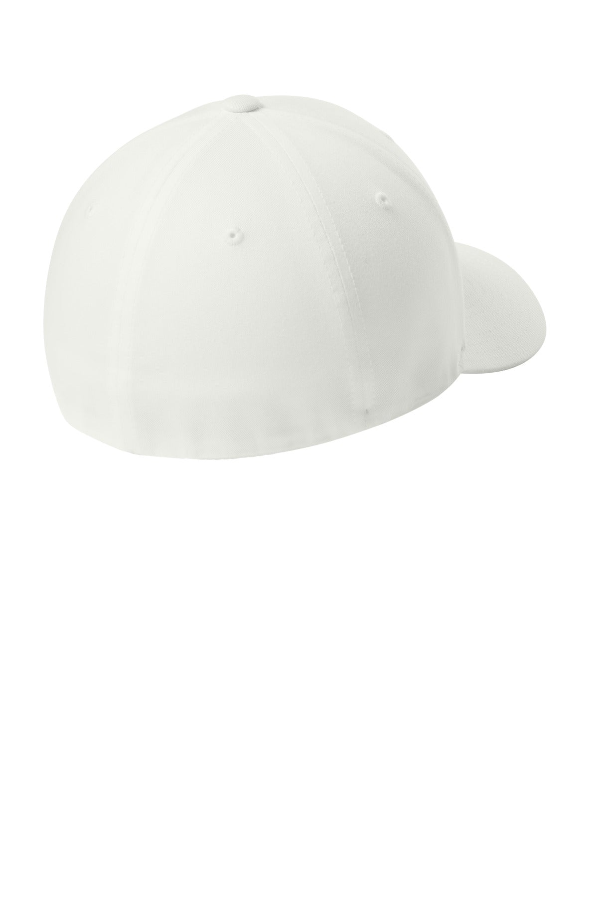 Flexfit V-Flexfit Cotton Twill Cap - White - flat back