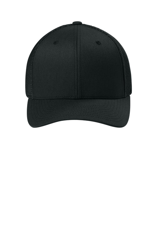 Flexfit Trucker Mesh Cap - Black - flat front