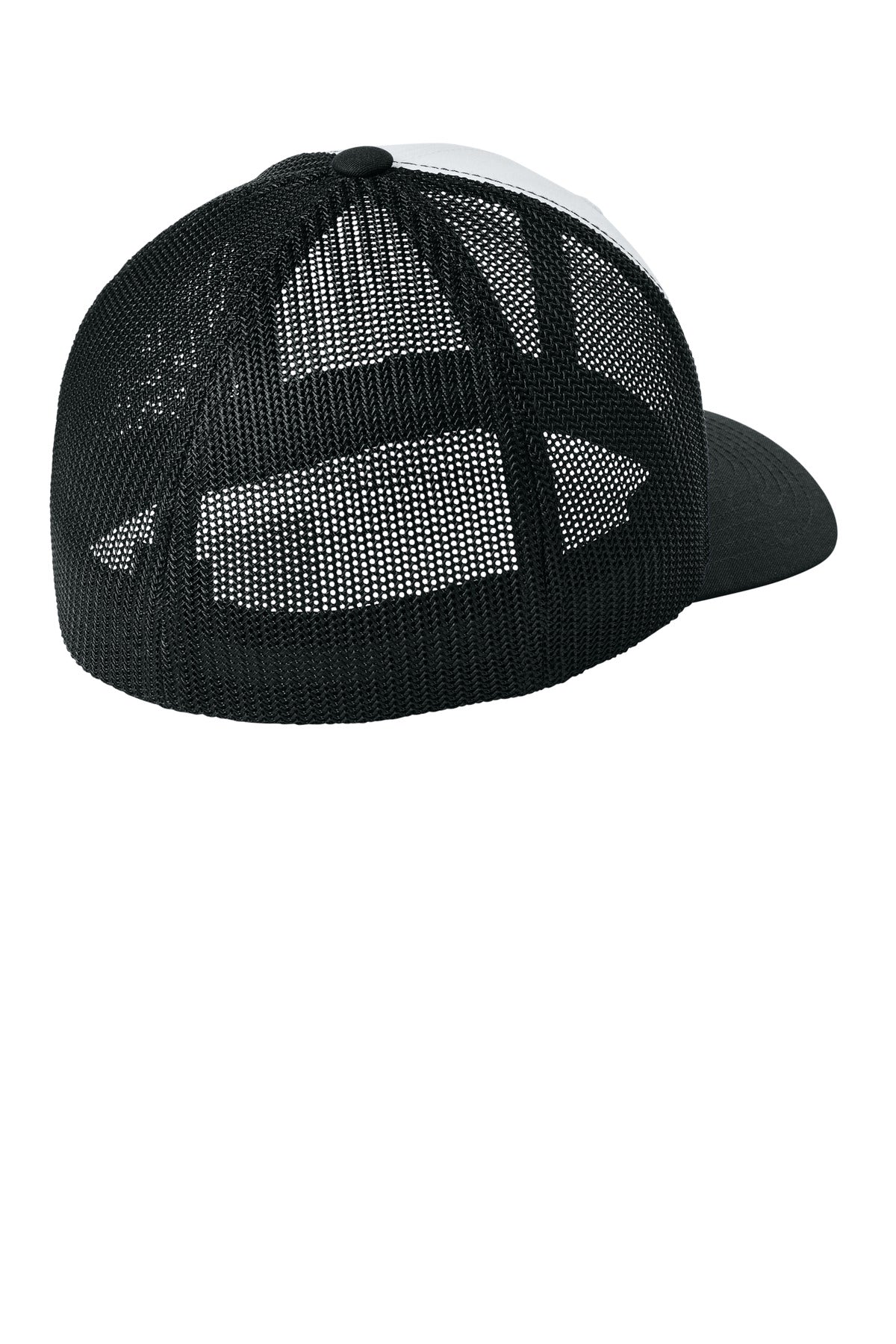 Flexfit Trucker Mesh Cap - Black/ White/ Black - flat back