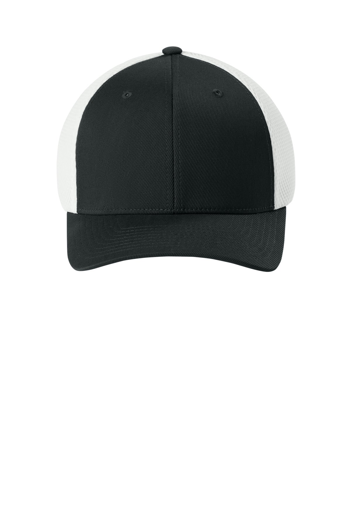 Flexfit Ultrafiber Airmesh Cap - Black/ White - flat front