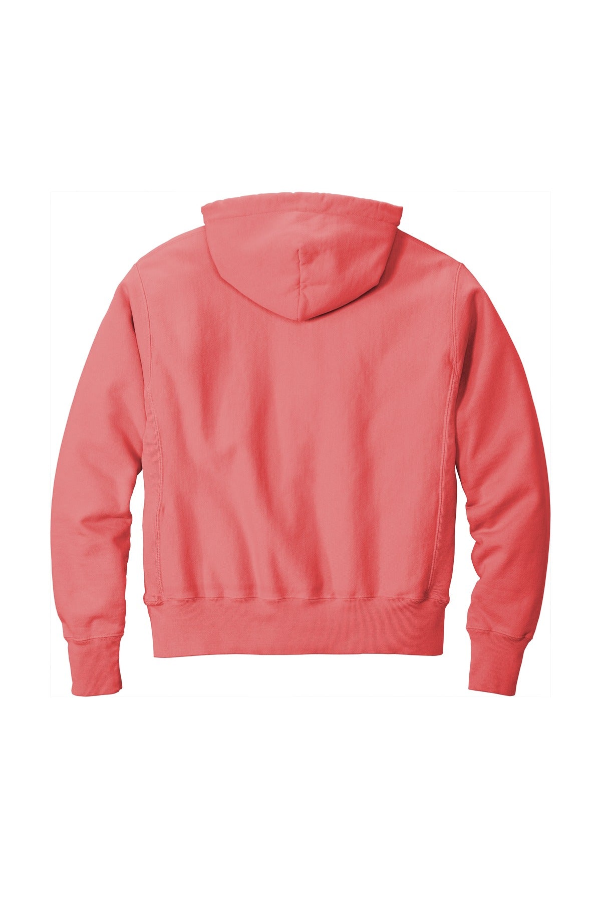 Champion Reverse Weave Garment-Dyed Hooded Sweatshirt - Coral Craze - flat back